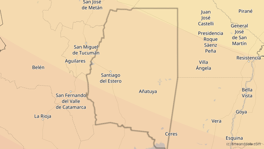 A map of Santiago del Estero, Argentinien, showing the path of the 4. Nov 2078 Ringförmige Sonnenfinsternis
