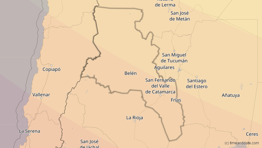 A map of Catamarca, Argentinien, showing the path of the 4. Nov 2078 Ringförmige Sonnenfinsternis