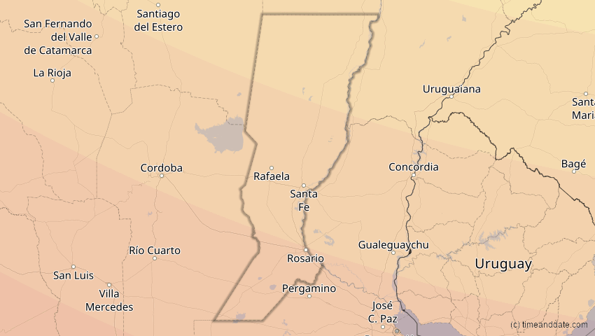 A map of Santa Fe, Argentinien, showing the path of the 4. Nov 2078 Ringförmige Sonnenfinsternis