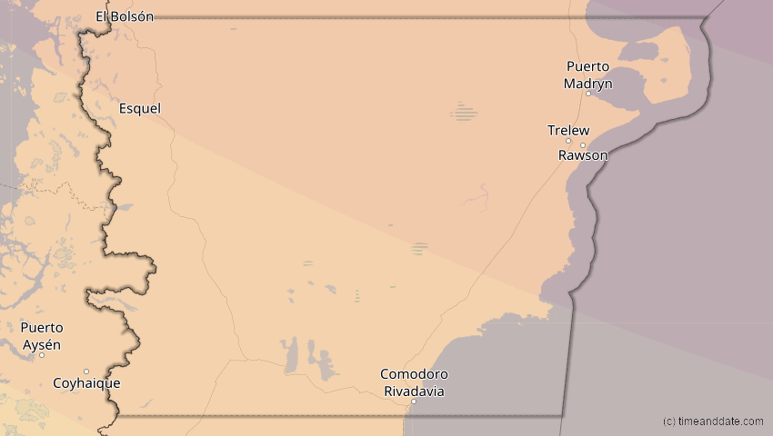 A map of Chubut, Argentinien, showing the path of the 4. Nov 2078 Ringförmige Sonnenfinsternis