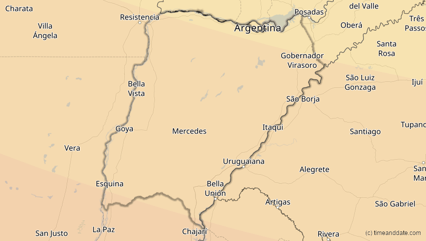 A map of Corrientes, Argentinien, showing the path of the 4. Nov 2078 Ringförmige Sonnenfinsternis