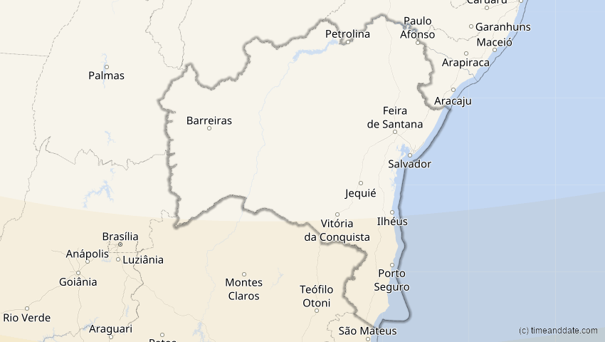 A map of Bahia, Brasilien, showing the path of the 4. Nov 2078 Ringförmige Sonnenfinsternis