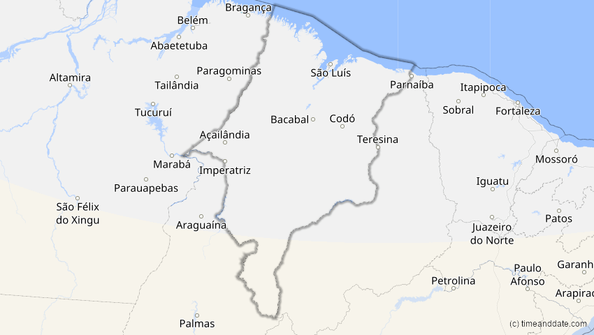 A map of Maranhão, Brasilien, showing the path of the 4. Nov 2078 Ringförmige Sonnenfinsternis