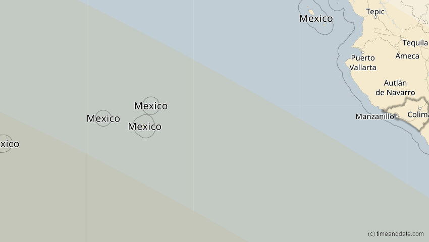 A map of Colima, Mexiko, showing the path of the 4. Nov 2078 Ringförmige Sonnenfinsternis