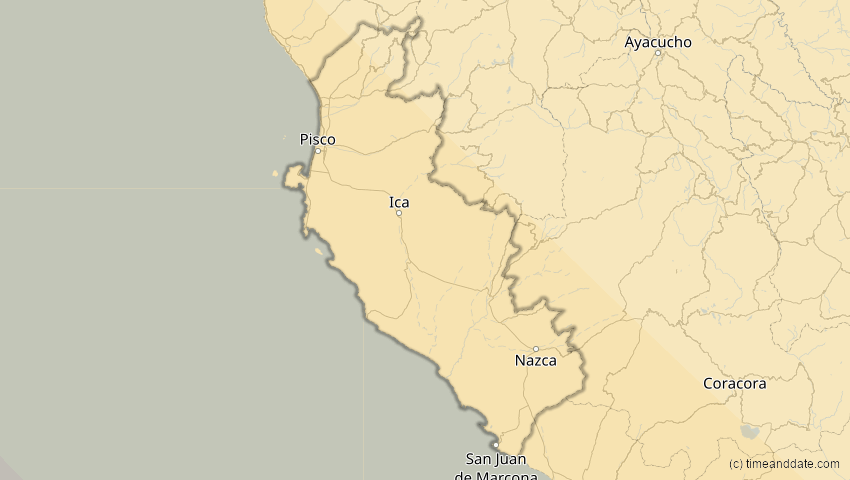 A map of Ica, Peru, showing the path of the 4. Nov 2078 Ringförmige Sonnenfinsternis