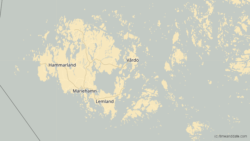 A map of Åland, showing the path of the 1. Mai 2079 Totale Sonnenfinsternis