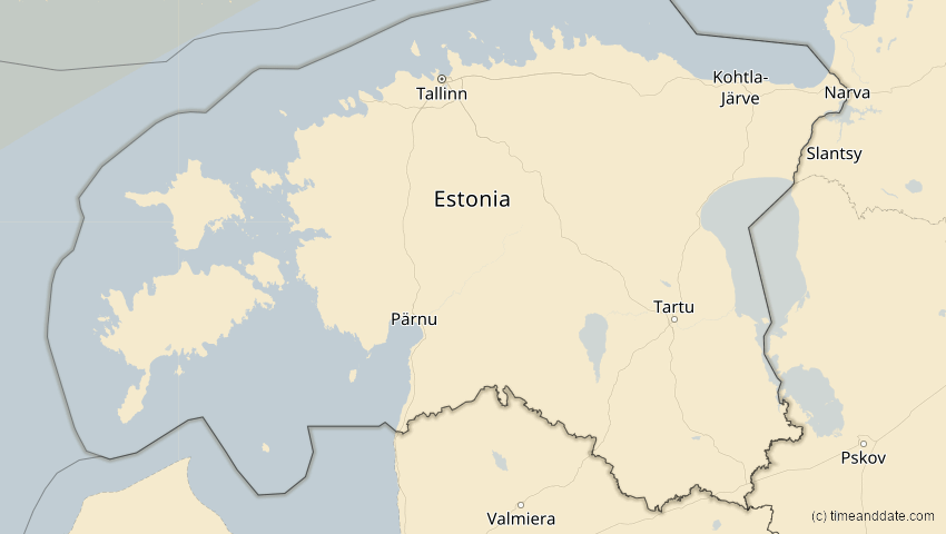 A map of Estland, showing the path of the 1. Mai 2079 Totale Sonnenfinsternis