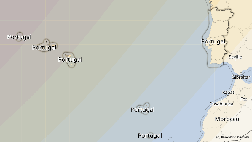 A map of Portugal, showing the path of the 1. Mai 2079 Totale Sonnenfinsternis