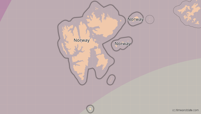 A map of Spitzbergen, Norwegen, showing the path of the 1. Mai 2079 Totale Sonnenfinsternis