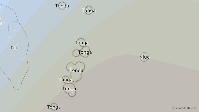 A map of Tonga, showing the path of the 25. Okt 2079 Ringförmige Sonnenfinsternis