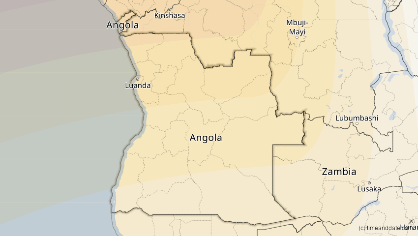A map of Angola, showing the path of the 10. Mär 2081 Ringförmige Sonnenfinsternis