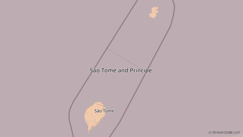 A map of São Tomé und Príncipe, showing the path of the 10. Mär 2081 Ringförmige Sonnenfinsternis