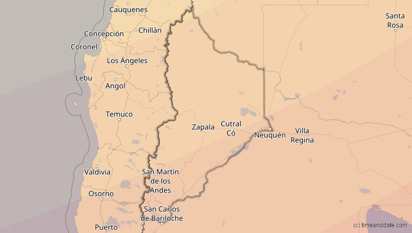 A map of Neuquén, Argentinien, showing the path of the 10. Mär 2081 Ringförmige Sonnenfinsternis