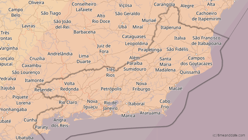 A map of Rio de Janeiro, Brasilien, showing the path of the 10. Mär 2081 Ringförmige Sonnenfinsternis