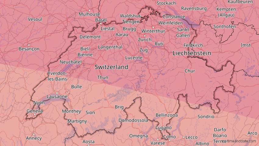A map of Schweiz, showing the path of the 3. Sep 2081 Totale Sonnenfinsternis