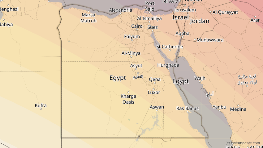 A map of Ägypten, showing the path of the 3. Sep 2081 Totale Sonnenfinsternis