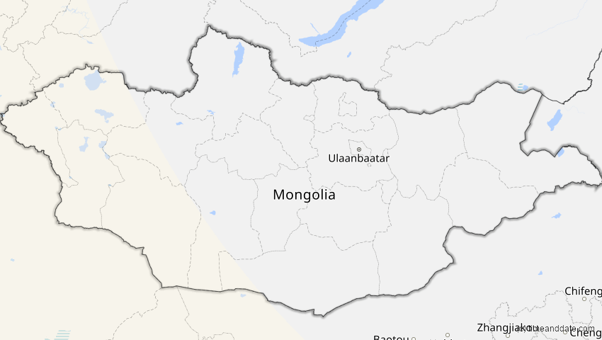 A map of Mongolei, showing the path of the 3. Sep 2081 Totale Sonnenfinsternis