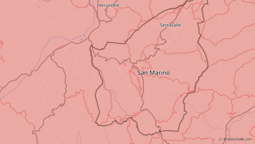 A map of San Marino, showing the path of the 3. Sep 2081 Totale Sonnenfinsternis