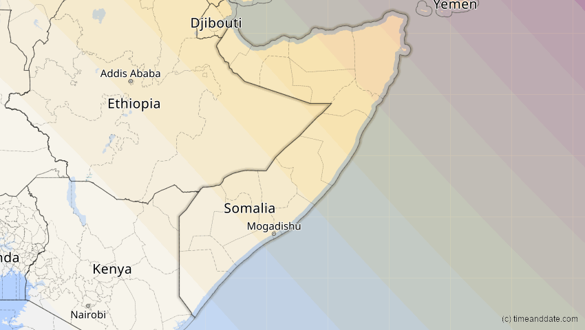 A map of Somalia, showing the path of the 3. Sep 2081 Totale Sonnenfinsternis