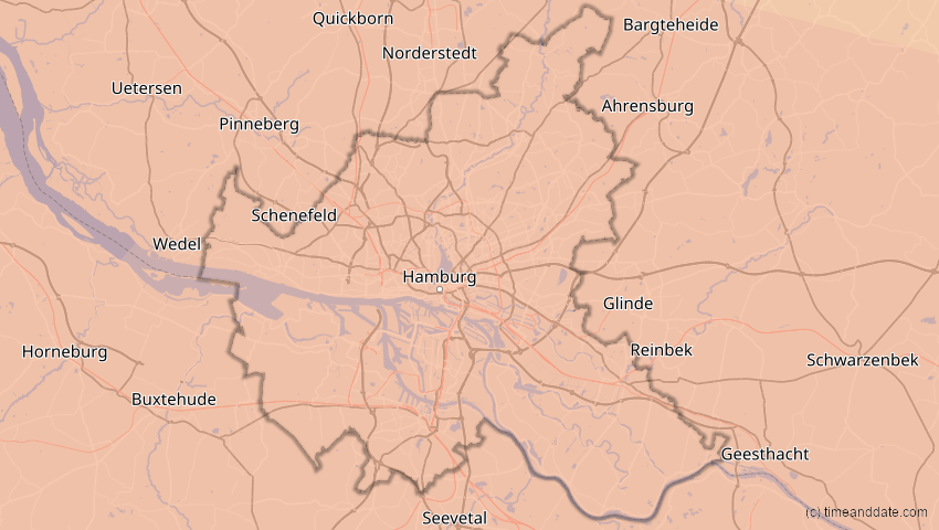 A map of Hamburg, Deutschland, showing the path of the 3. Sep 2081 Totale Sonnenfinsternis
