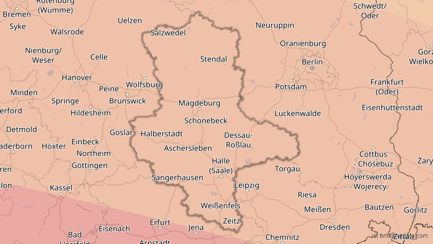 A map of Sachsen-Anhalt, Deutschland, showing the path of the 3. Sep 2081 Totale Sonnenfinsternis