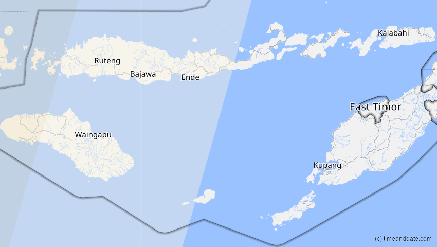 A map of Nusa Tenggara Timur, Indonesien, showing the path of the 3. Sep 2081 Totale Sonnenfinsternis
