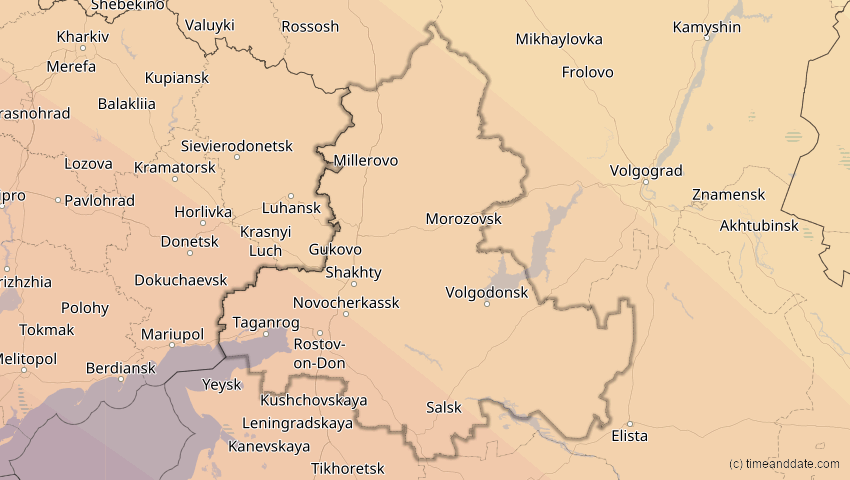 A map of Rostow, Russland, showing the path of the 3. Sep 2081 Totale Sonnenfinsternis