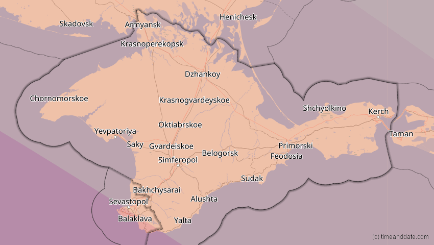 A map of Auton. Republik Krim, Ukraine, showing the path of the 3. Sep 2081 Totale Sonnenfinsternis