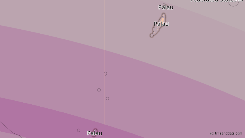 A map of Palau, showing the path of the 24. Aug 2082 Totale Sonnenfinsternis