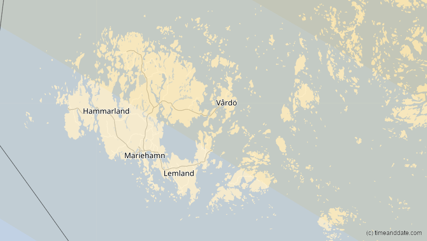 A map of Åland, showing the path of the 3. Jul 2084 Ringförmige Sonnenfinsternis