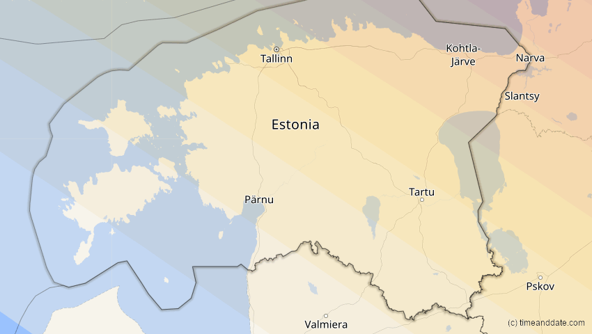 A map of Estland, showing the path of the 3. Jul 2084 Ringförmige Sonnenfinsternis