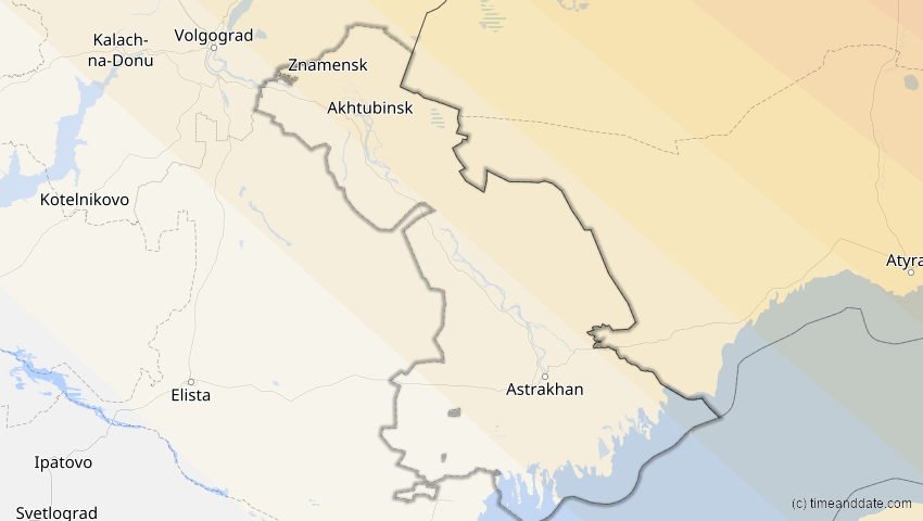 A map of Astrachan, Russland, showing the path of the 3. Jul 2084 Ringförmige Sonnenfinsternis