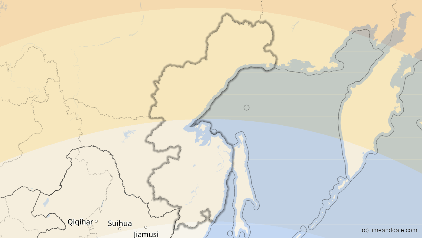 A map of Chabarowsk, Russland, showing the path of the 3. Jul 2084 Ringförmige Sonnenfinsternis