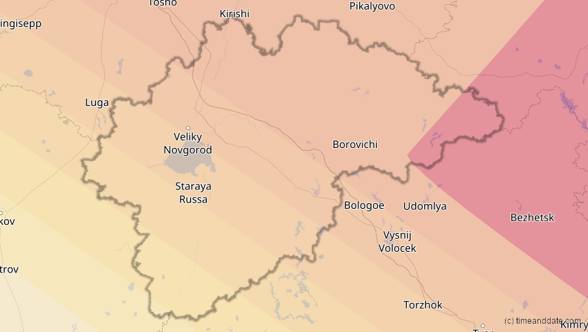 A map of Nowgorod, Russland, showing the path of the 3. Jul 2084 Ringförmige Sonnenfinsternis