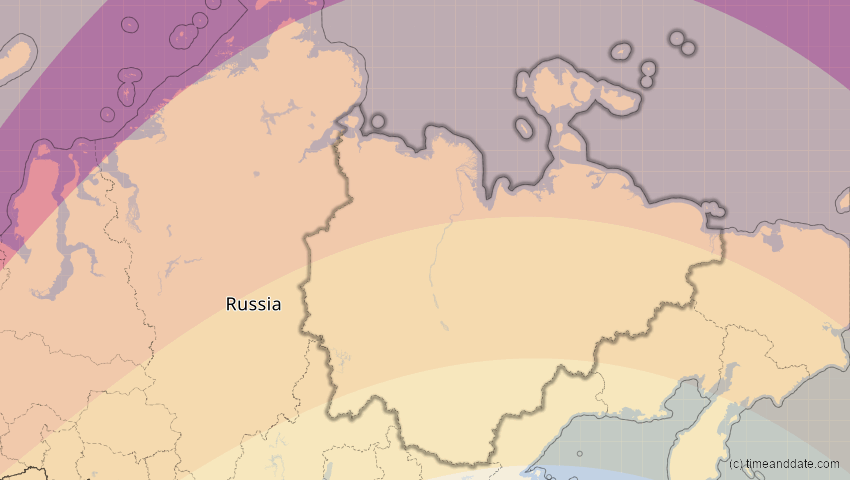 A map of Sacha (Jakutien), Russland, showing the path of the 3. Jul 2084 Ringförmige Sonnenfinsternis