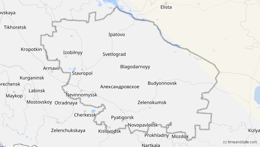 A map of Stawropol, Russland, showing the path of the 3. Jul 2084 Ringförmige Sonnenfinsternis