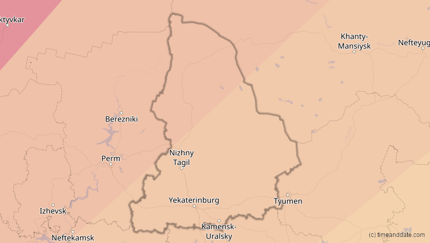 A map of Swerdlowsk, Russland, showing the path of the 3. Jul 2084 Ringförmige Sonnenfinsternis