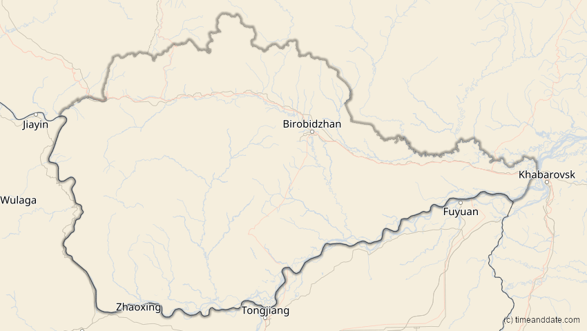 A map of Jüdische Autonome Oblast, Russland, showing the path of the 3. Jul 2084 Ringförmige Sonnenfinsternis