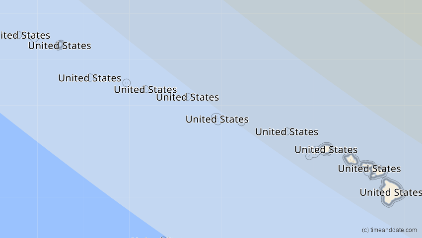 A map of Hawaii, USA, showing the path of the 2. Jul 2084 Ringförmige Sonnenfinsternis