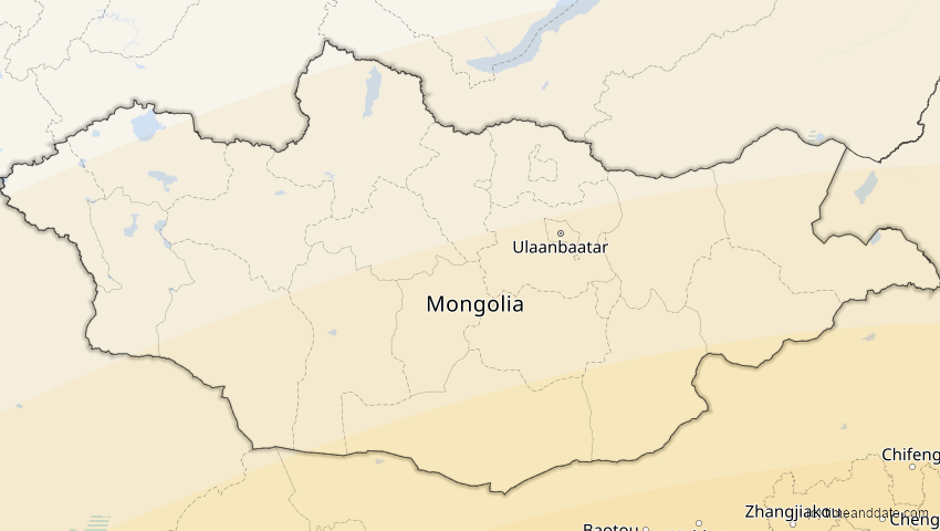 A map of Mongolei, showing the path of the 22. Jun 2085 Ringförmige Sonnenfinsternis