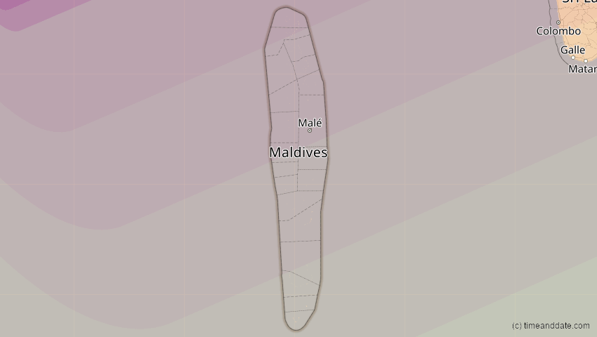 A map of Malediven, showing the path of the 22. Jun 2085 Ringförmige Sonnenfinsternis
