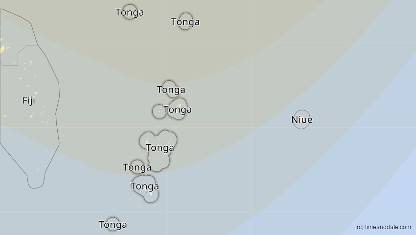A map of Tonga, showing the path of the 22. Jun 2085 Ringförmige Sonnenfinsternis