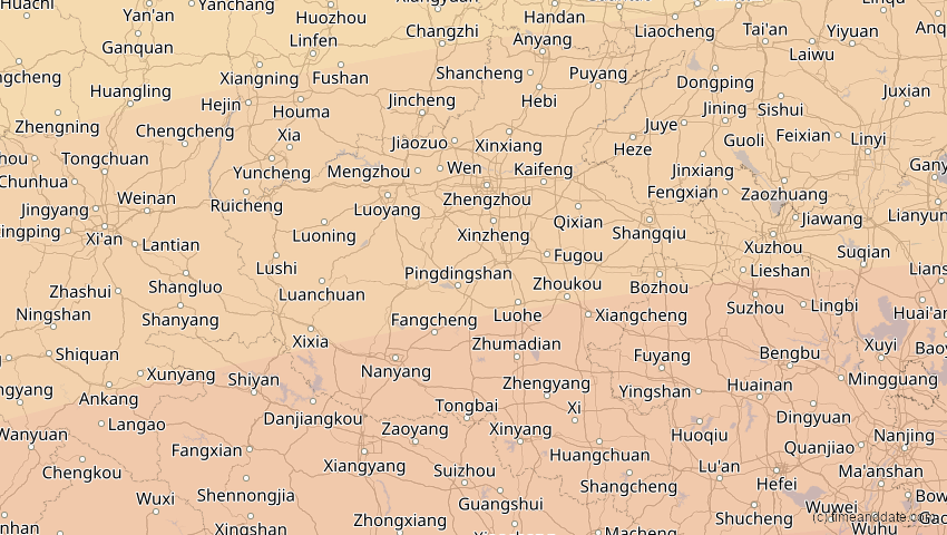 A map of Henan, China, showing the path of the 22. Jun 2085 Ringförmige Sonnenfinsternis