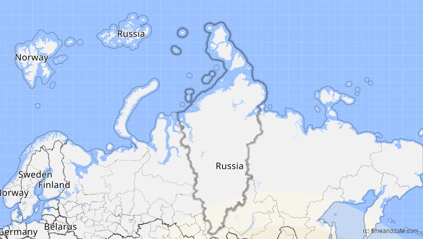 A map of Krasnojarsk, Russland, showing the path of the 22. Jun 2085 Ringförmige Sonnenfinsternis