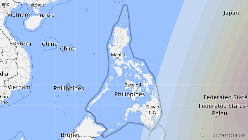 A map of Philippinen, showing the path of the 17. Dez 2085 Ringförmige Sonnenfinsternis