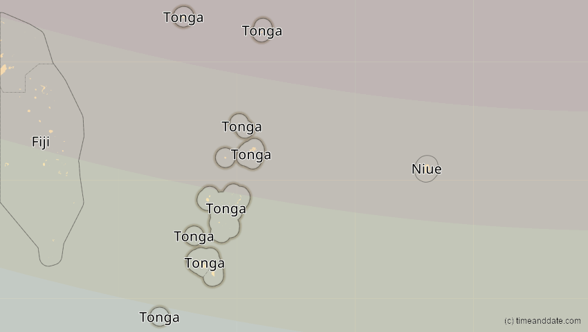 A map of Tonga, showing the path of the 17. Dez 2085 Ringförmige Sonnenfinsternis
