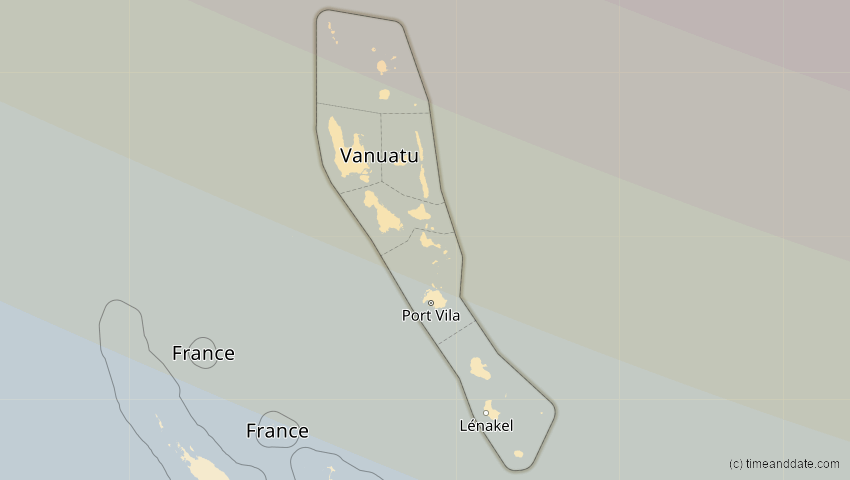 A map of Vanuatu, showing the path of the 17. Dez 2085 Ringförmige Sonnenfinsternis