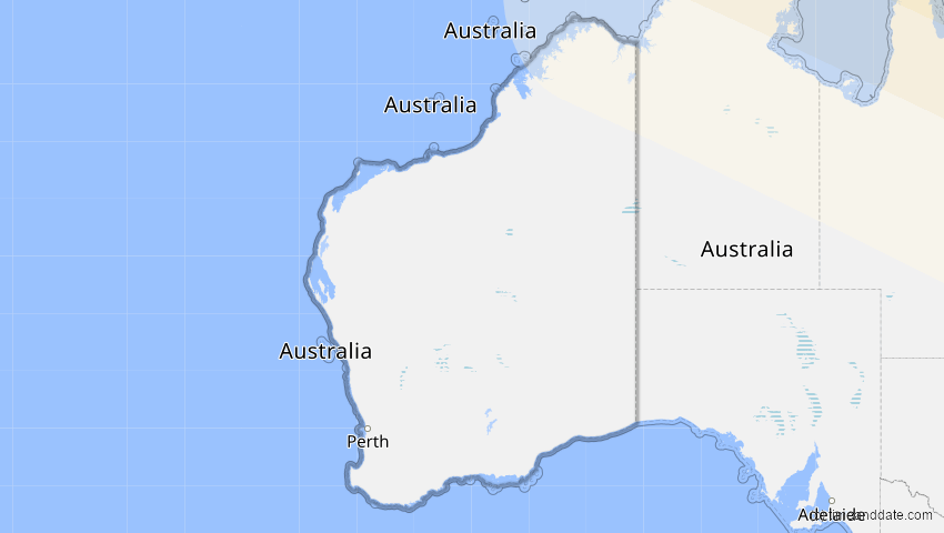 A map of Western Australia, Australien, showing the path of the 17. Dez 2085 Ringförmige Sonnenfinsternis