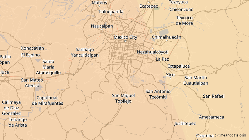 A map of Ciudad de México, Mexiko, showing the path of the 16. Dez 2085 Ringförmige Sonnenfinsternis