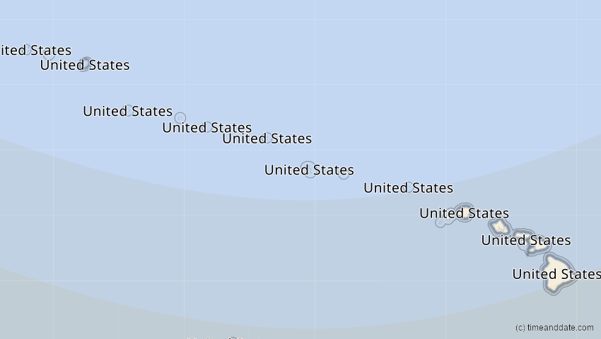 A map of Hawaii, USA, showing the path of the 16. Dez 2085 Ringförmige Sonnenfinsternis